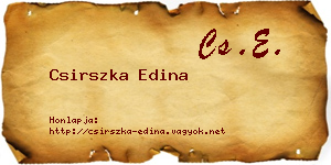 Csirszka Edina névjegykártya